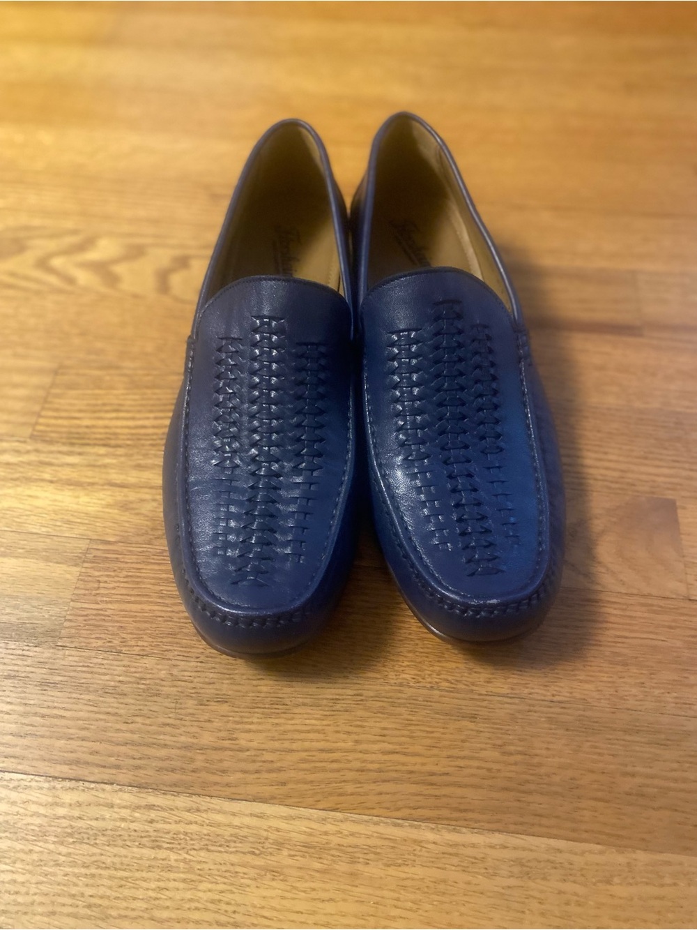 Men's  Florsheim Navy Leather Woven Loafers